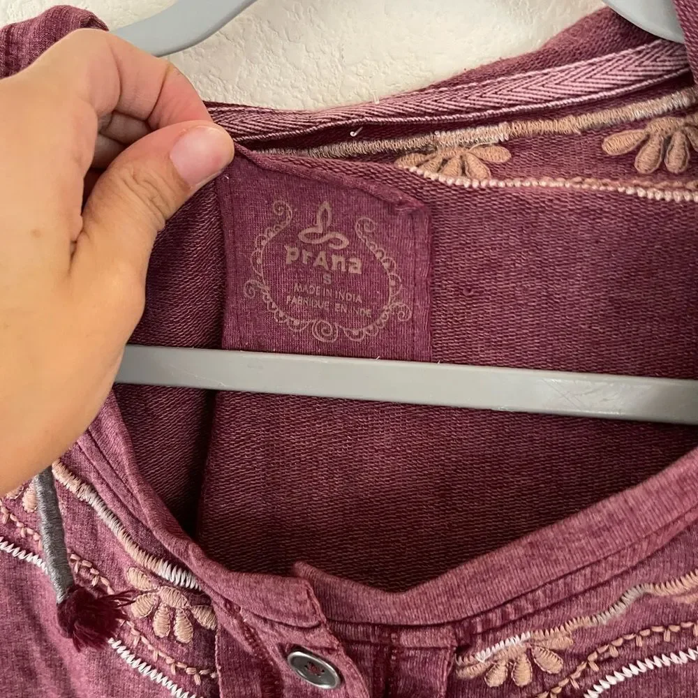 ‎Prana womens embroidered boho hoodie